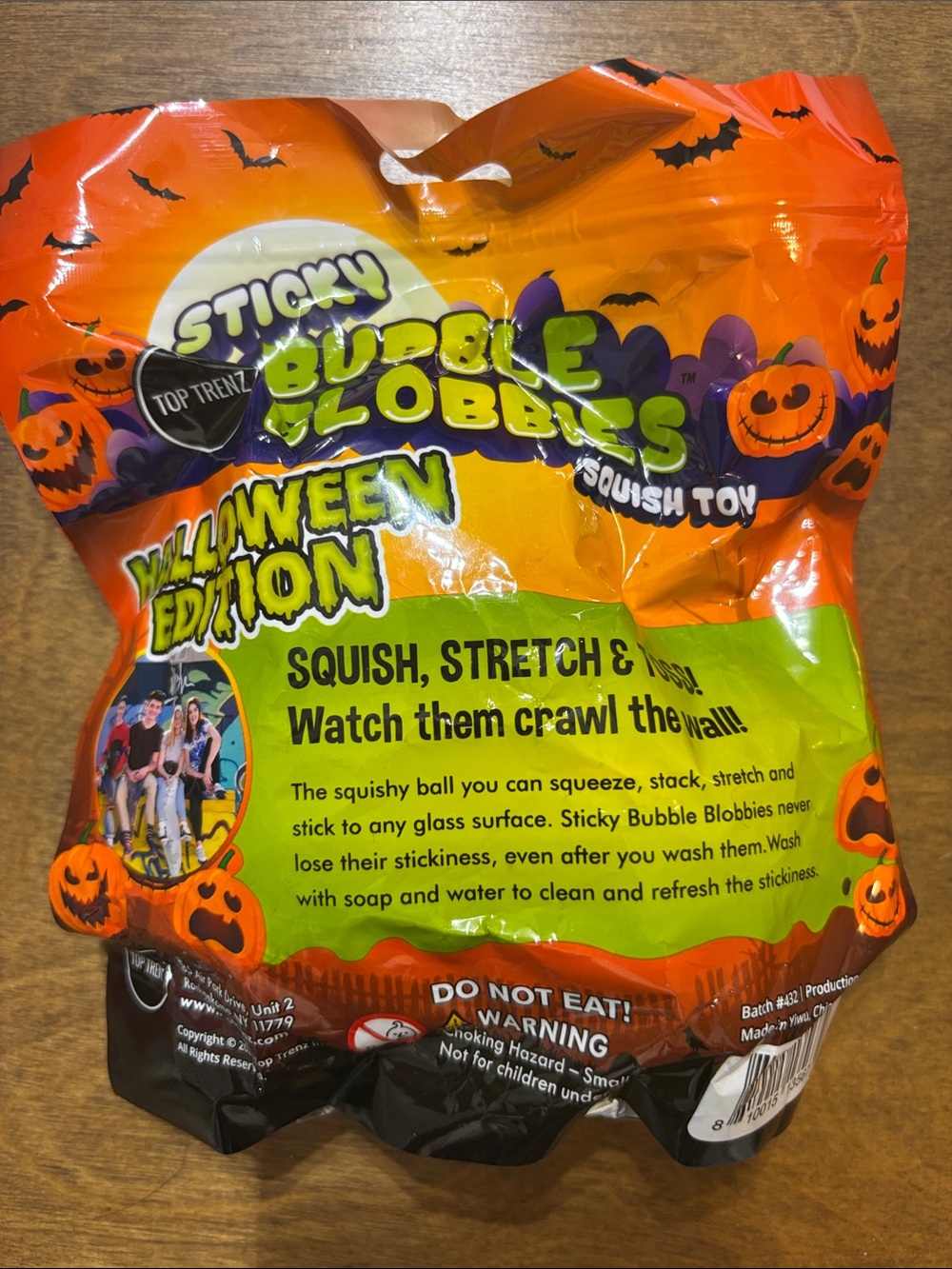 Sticky Bubble Blobbies Halloween Edition Squishy Toy - Orange, Green, Black - Picture 2 of 2